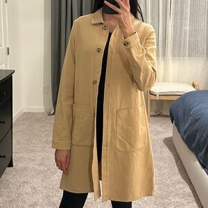 Zara Beige Thin Long Jacket Size XS